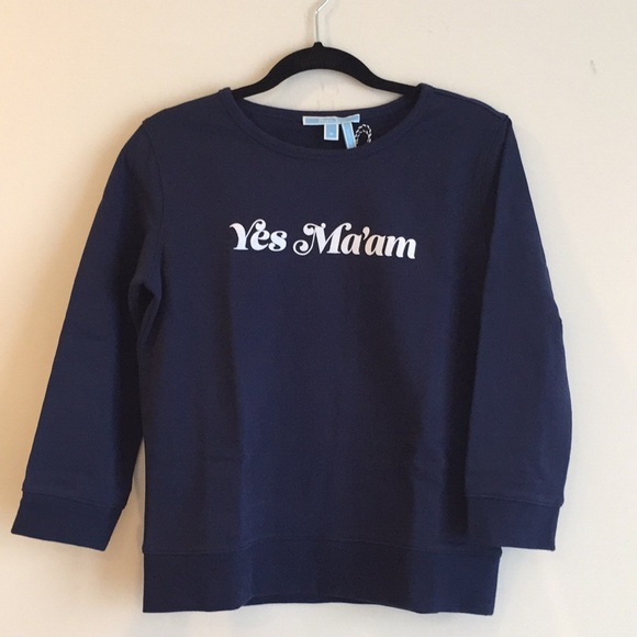 NWTs Draper James “Yes Ma’am” French Navy Sweater - Picture 2 of 3